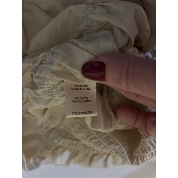 Thirty Thirty Milkmaid Puff Sleeve Smocked Crop Top Sz XS Coquette Peasant Boho - Picture 12 of 13